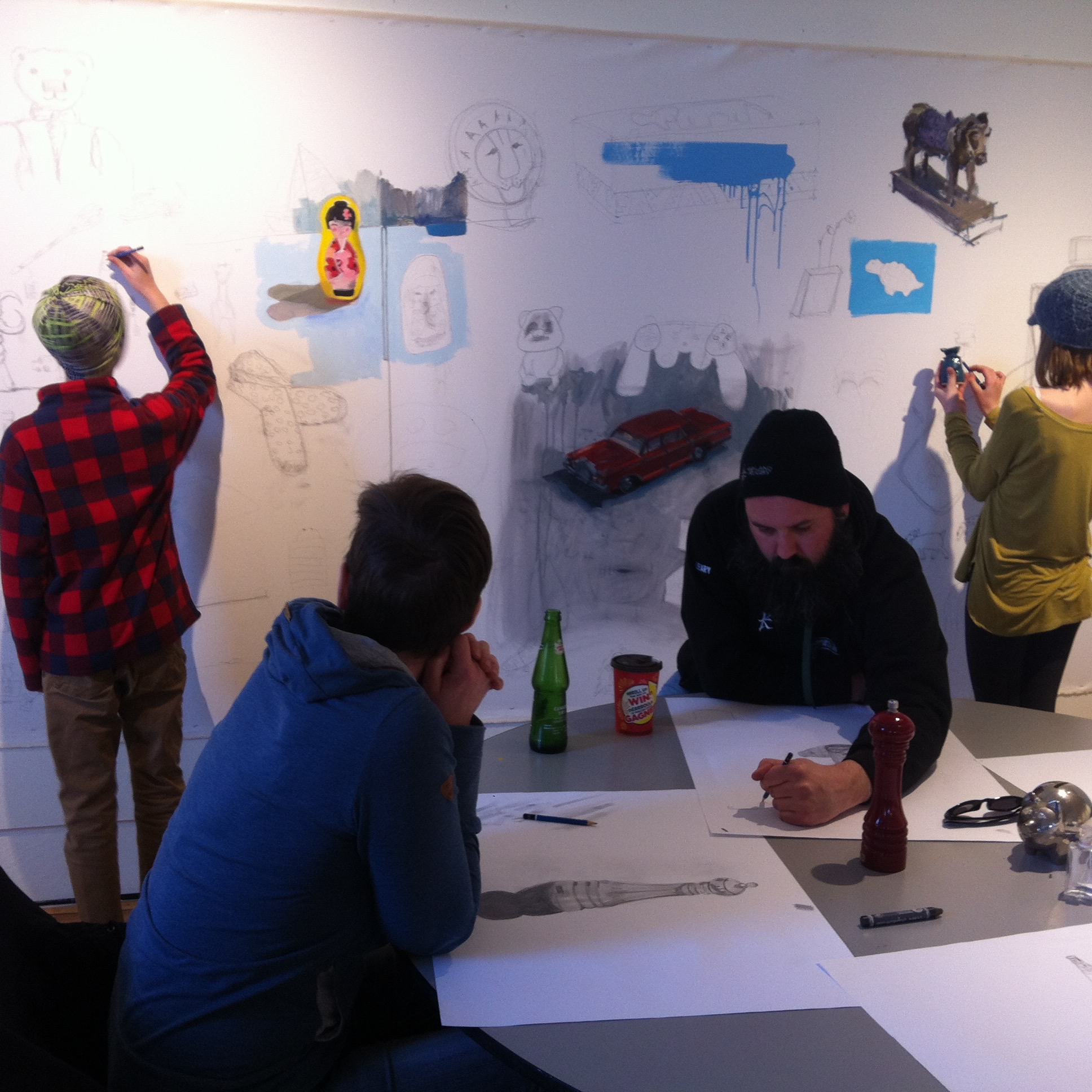 Collaborative paintings at the Elora Centre for the Arts