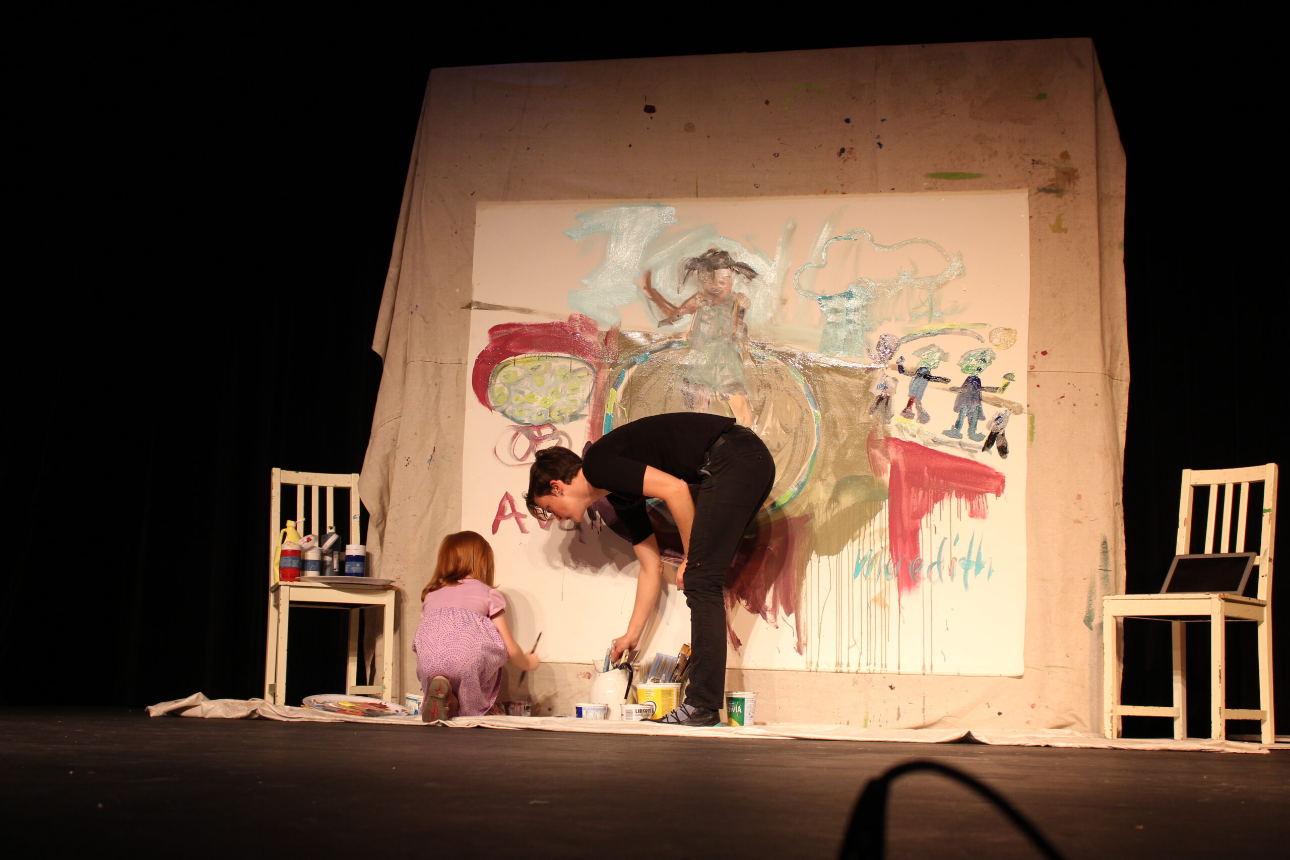 Performance mural with Ava Todd at Culture Days, Fergus