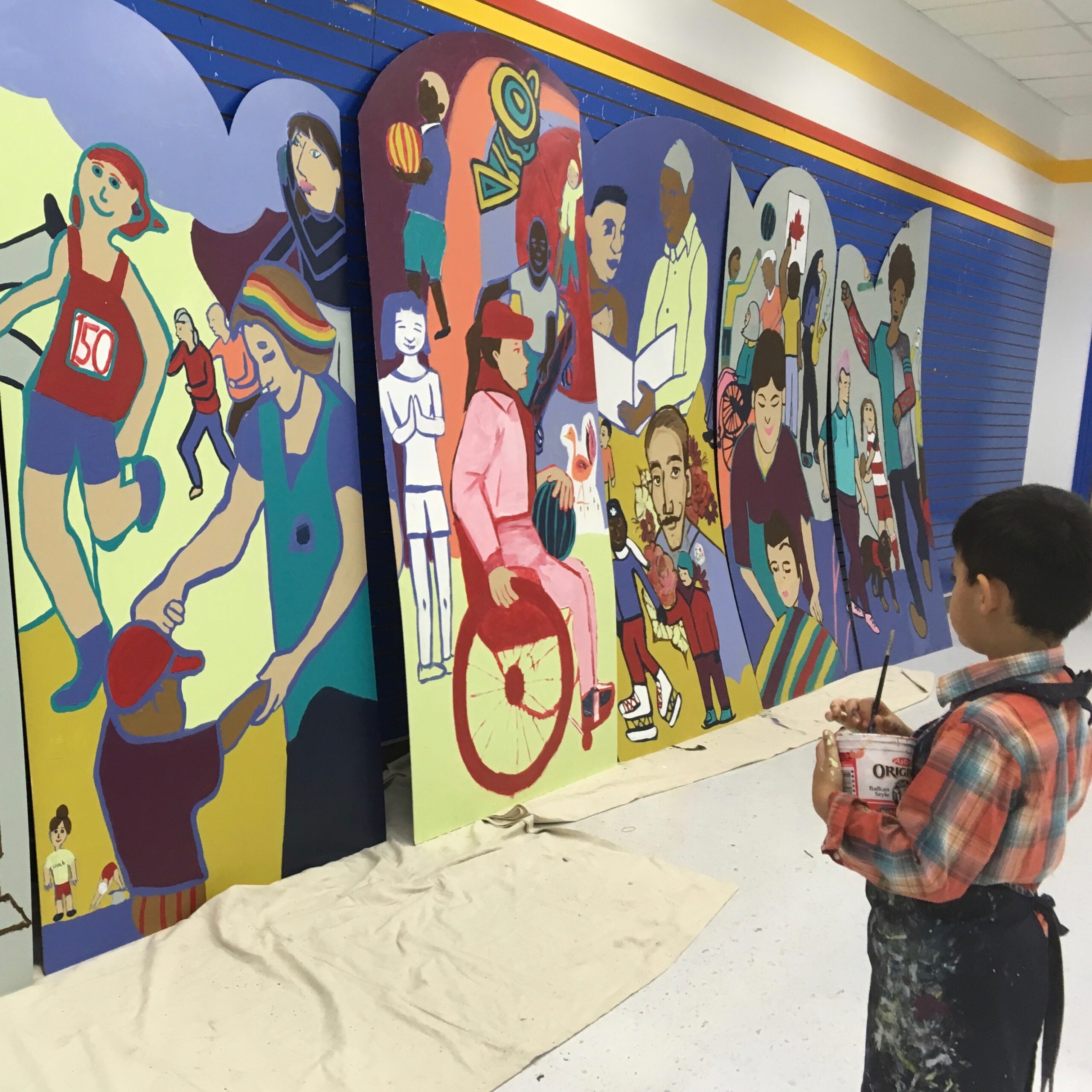 36-foot community mural painted with 150 volunteers